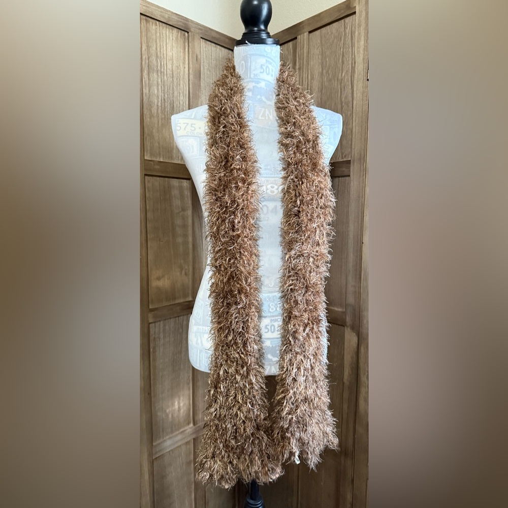 Fuzzy Brown Scarf